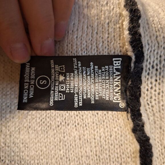 Blank NYC Chill Pill Cardigan black and white small - Picture 7 of 9